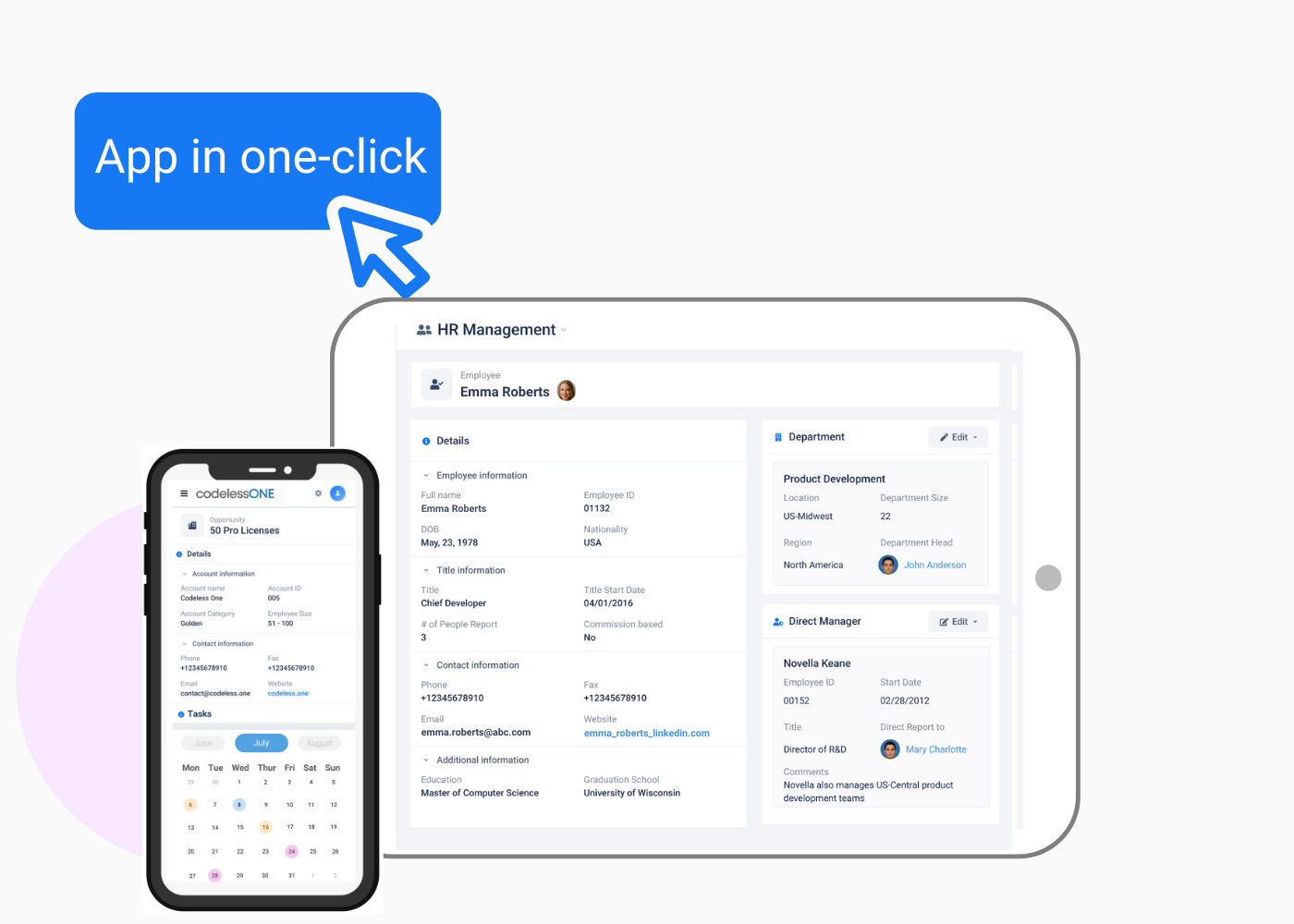 App in one click