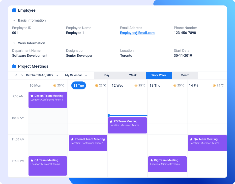 Calendar project management