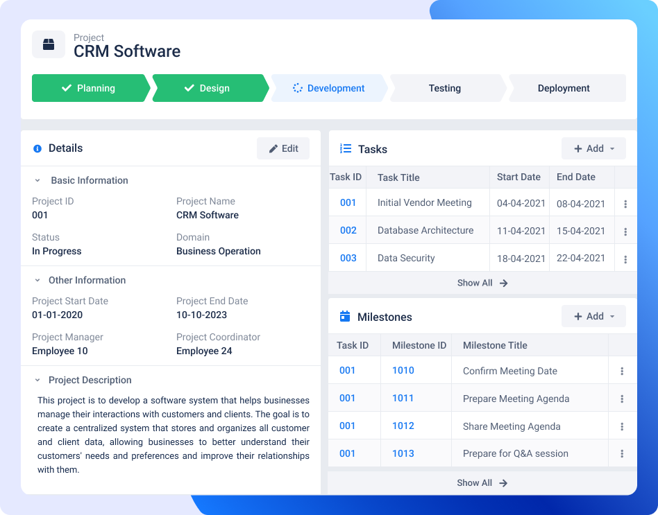 Overview project management