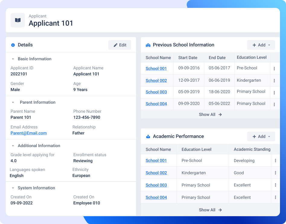 Overview of school enrollment management