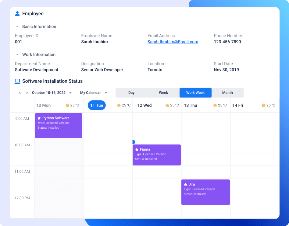 Calendar-Software Management