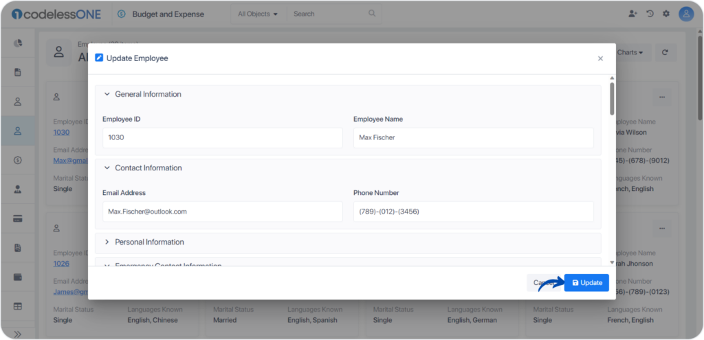 Edit Record in codeless ONE (4)